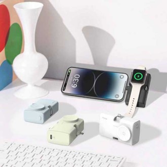 모락 큐잉 4IN1 도킹형 멀티 보조배터리 애플워치전용 5000mAh